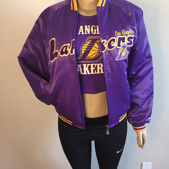 2 pc Lakers crop top and jacket - Picture 3 of 6